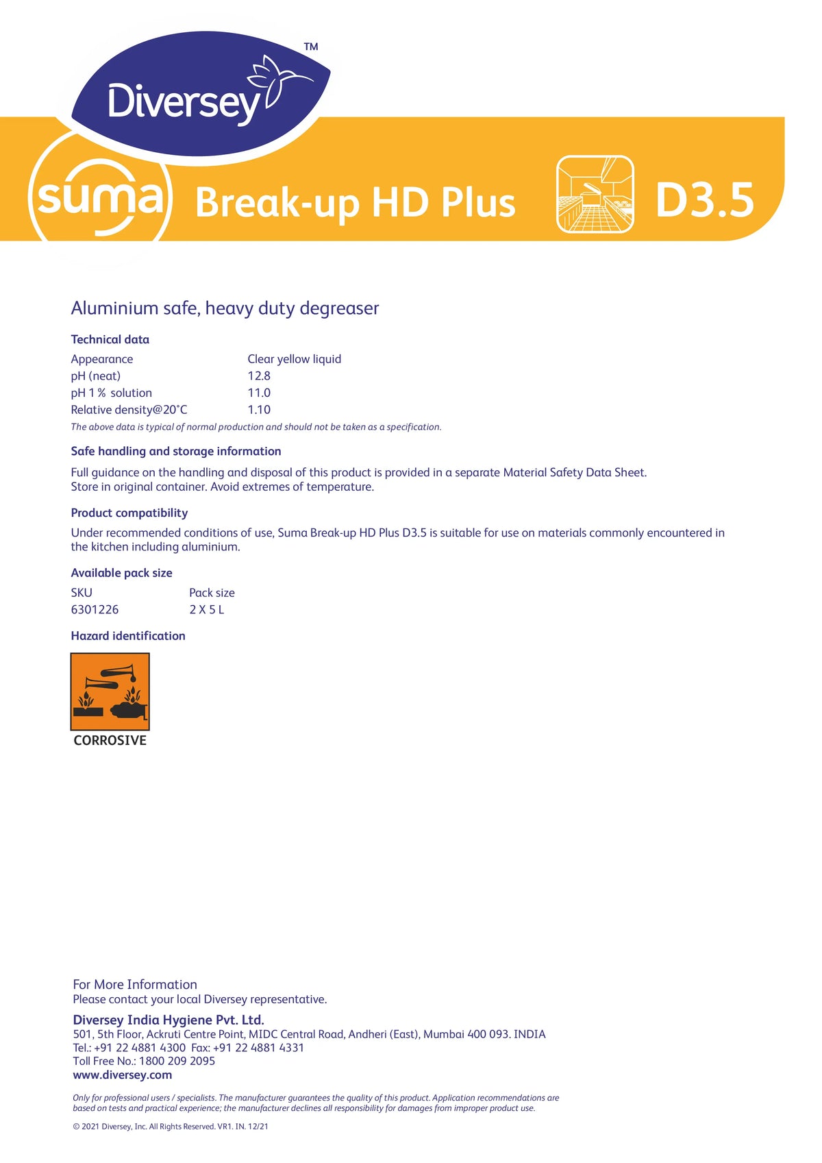 Suma Force D3.5 – Heavy Duty Degreaser (5L)