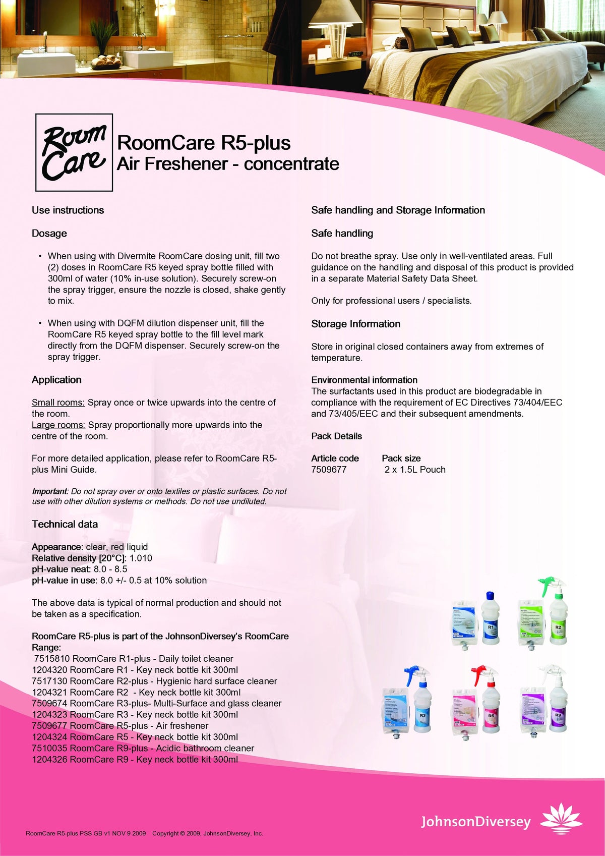 Roomcare R5 Plus – Air Freshener & Odour Neutraliser (5L)