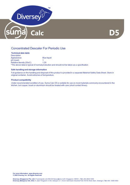 Suma CALC D5 – Descaler / Limescale Remover (5L)